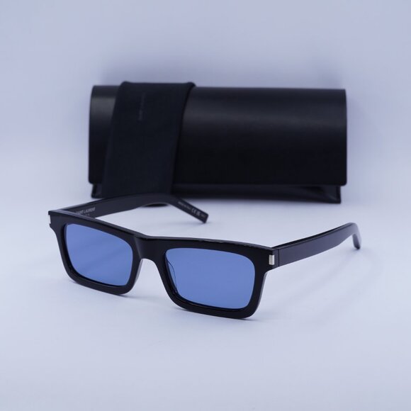Saint Laurent SL461 BETTY 009 Rectangle Sunglasses - Black/Blue - Picture 4 of 9